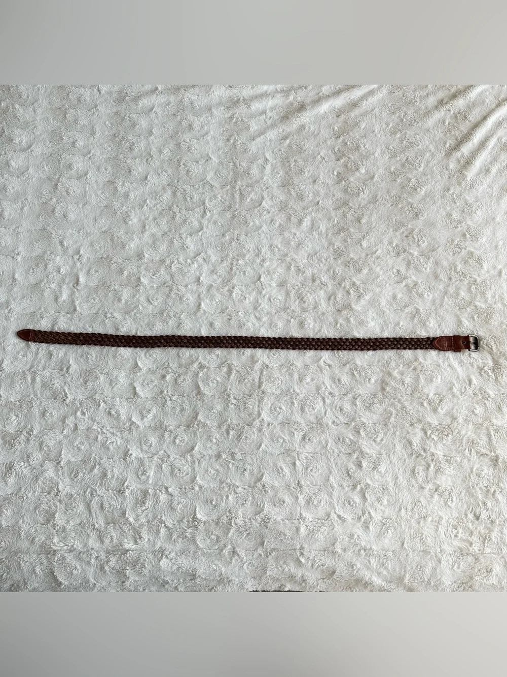 Omega Braided Leather Belt Womens Medium 35” Brown Woven Western Boho Festival